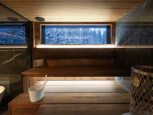 Sauna lighting with an LED strip