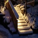 Led strip lighting on the rail of the outdoor stairs. - LedStore 