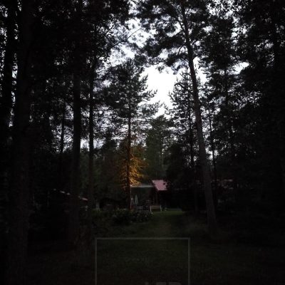 Puun korostusvalo näkyy kauas. Valaisimena käytetty maapiikkiä. Ledstore.fi