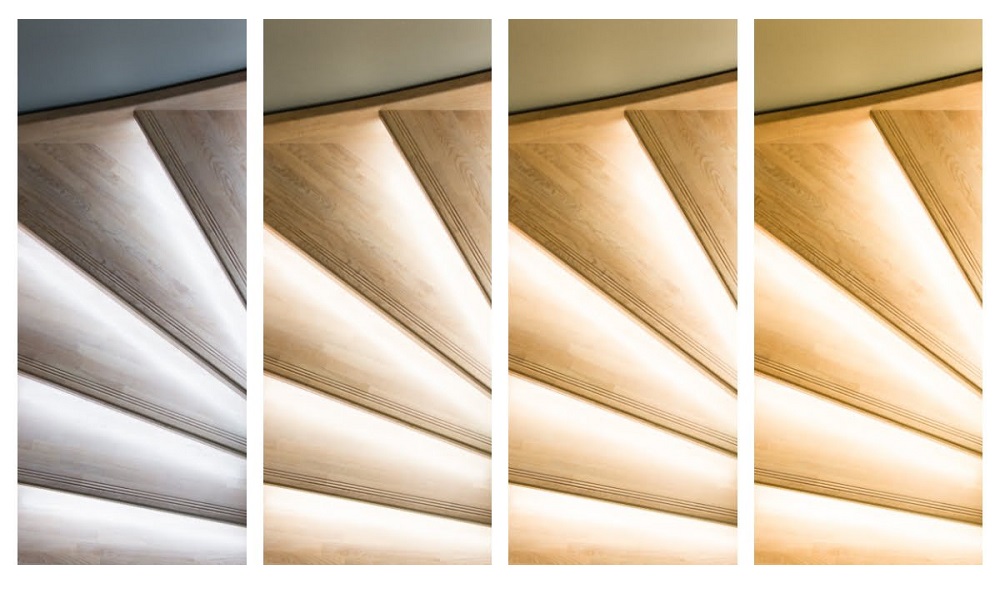 oikeanlainen valaistus portaikkoon - Portaiden valaistus eri valon savyilla - LedStore 