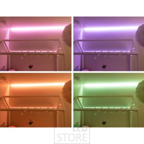 Muokattavaa ja monipuolista tunnelmavalaistusta RGB+W led nauhalla, valon värit muokattavissa portaattomasti langallisella tai langattomalla ohjauksella. Ledstore.fi