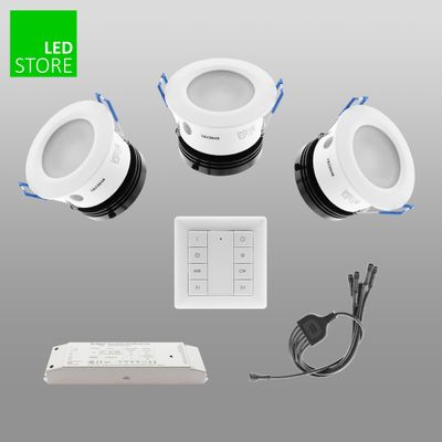 023 CCT LED alasvalo 3 kpl SETTI langattomalla ohjauspainikkeella