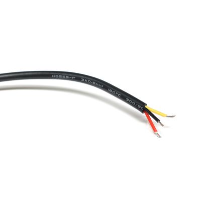 1m kaapeli, kolminapainen 3x0,5mm², kuumuuden kestävä 180°, musta