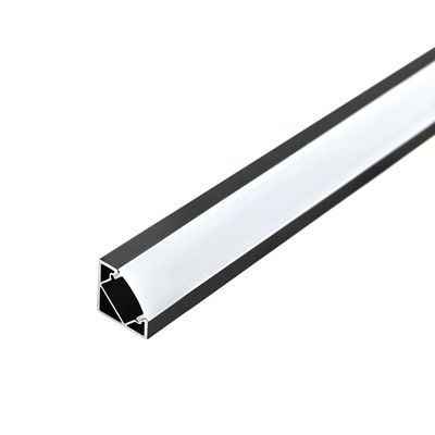 Alumiiniprofiili led nauhalle 3000x18x18mm, pinta-asennettava, 45 kulma, musta