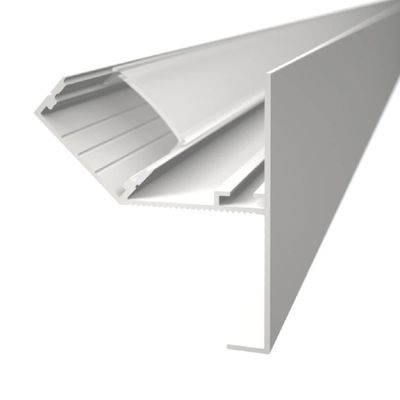 Valkoinen alumiiniprofiili led nauhalle kipsilevyn reunaan, 2000x30x40mm, epäsuoraan valaisuun
