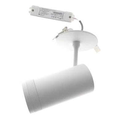 LED FOKUS RECESSED - värilämpötilasäädettävä, himmennettävä, 7W, CRI98, IP20, mattavalkoinen