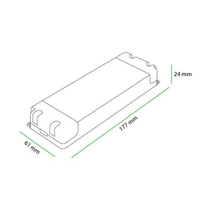 12V TRIAC muuntaja 60W mittakuva