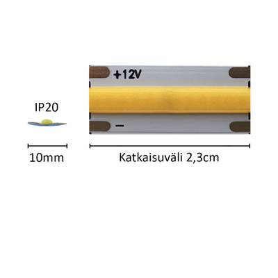 Mittatilattava LED nauha SOLO, 3000K, 12V, 14,4W/m, IP20, CRI93 Mittatilattava LED nauha SOLO, 3000K, 12V, 14,4W/m, IP20, CRI93