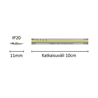 Mittatilattava LED nauha SOLO TUNNELMA, CCT, 36V, 30W/m, IP20, CRI92