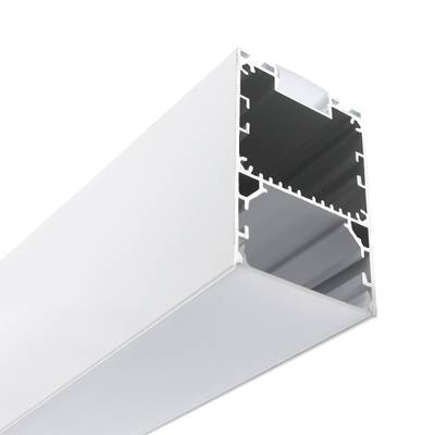 Alumiiniprofiili led nauhalle - RIPUSTETTAVA, kahteen suuntaan, 51x76x3000mm, vaijerilla, mattavalkoinen Alumiiniprofiili led nauhalle - RIPUSTETTAVA, kahteen suuntaan, 51x76x3000mm, vaijerilla, mattavalkoinen