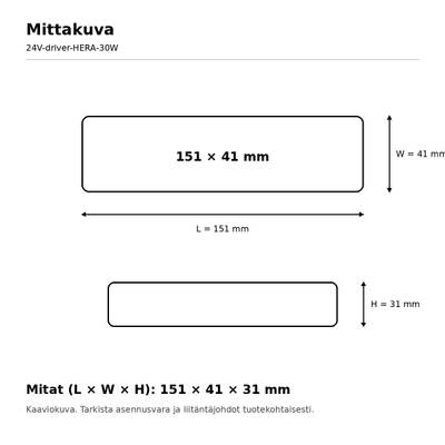 LED muuntaja, 24V, 30W, HERA