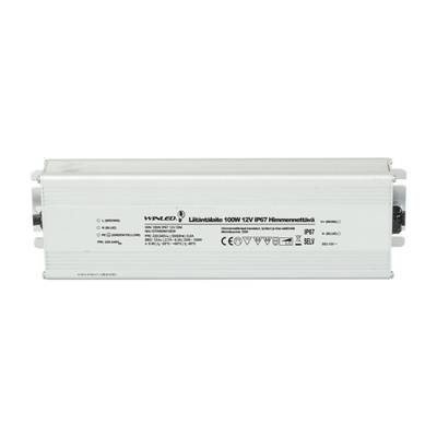 LED muuntaja, 12V, 100W, WINLED, TRIAC himmennettävä, IP67