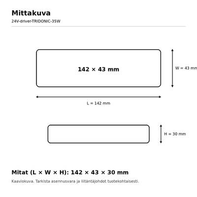 LED muuntaja, 24V, 35W, Tridonic, IP20