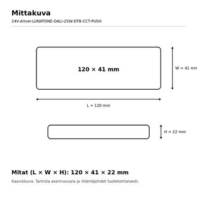 LED muuntaja, 24V, 25W, Lunatone, DALI-2 DT8 CCT / SwitchDim2, IP20