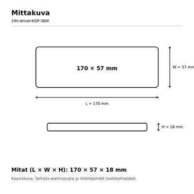 LED muuntaja, 24V, 36W, KGP, IP20