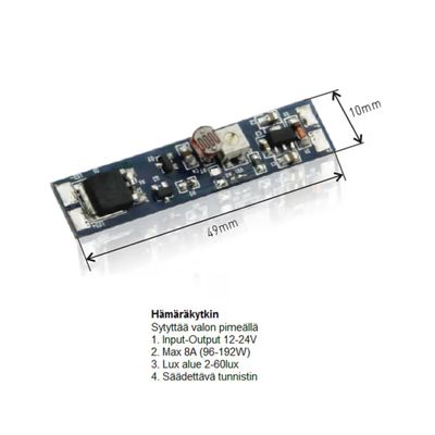 LED valonauhan HÄMÄRÄKYTKIN, 12V-24V