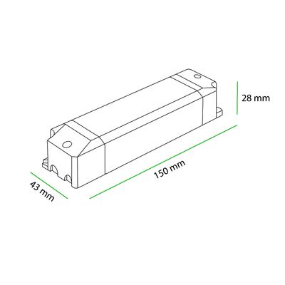 3D-malli kolmioprismasta, vihreät reunat ja mustat läpinäkyvät sivut. Täydellinen LED-valaistusliikkeeseen, joka esittelee geometrisia muotoja moderneihin malleihin.