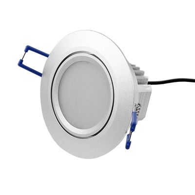 LED alasvalo - PYÖREÄ 033, IP44, himmennettävä ja suunnattava 9W, mattahopea, CRI97, 3000K