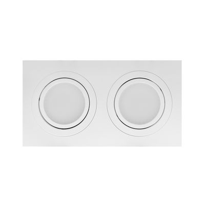 Energiatehokas suorakaiteen muotoinen LED-paneeli, jossa on kaksi pyöreää upotettua valoa - täydellinen moderniin sisustukseen ja kestäviin valaistusratkaisuihin.