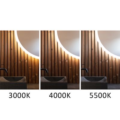 LED PYÖREÄ MITTATILAUSVALOPEILI, värilämpötilasäädettävä, himmennettävä
