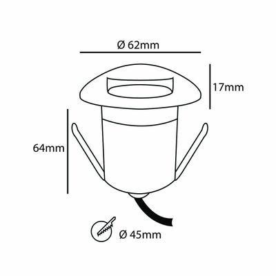 Led valo TERASSIN valosarjaan, valo neljään suuntaan, 4000K, IP67, 3W