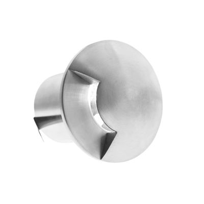 Moderni metallinen LED-valaisin pyöreällä pohjalla ja vinoilla reunoilla, ihanteellinen nykyaikaiseen sisustukseen. eristetty valkoisella pohjalla.