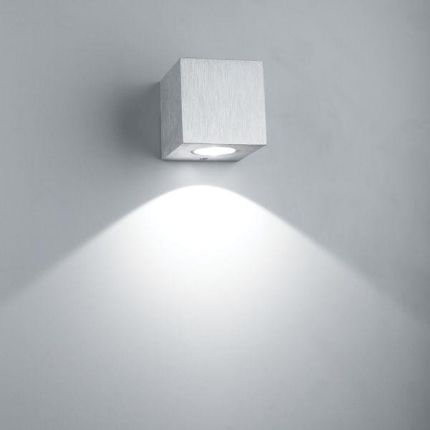 LED seinävalaisin sisäkäyttöön - CUBIC, harjattu alumiini 3W, yhteen suuntaan