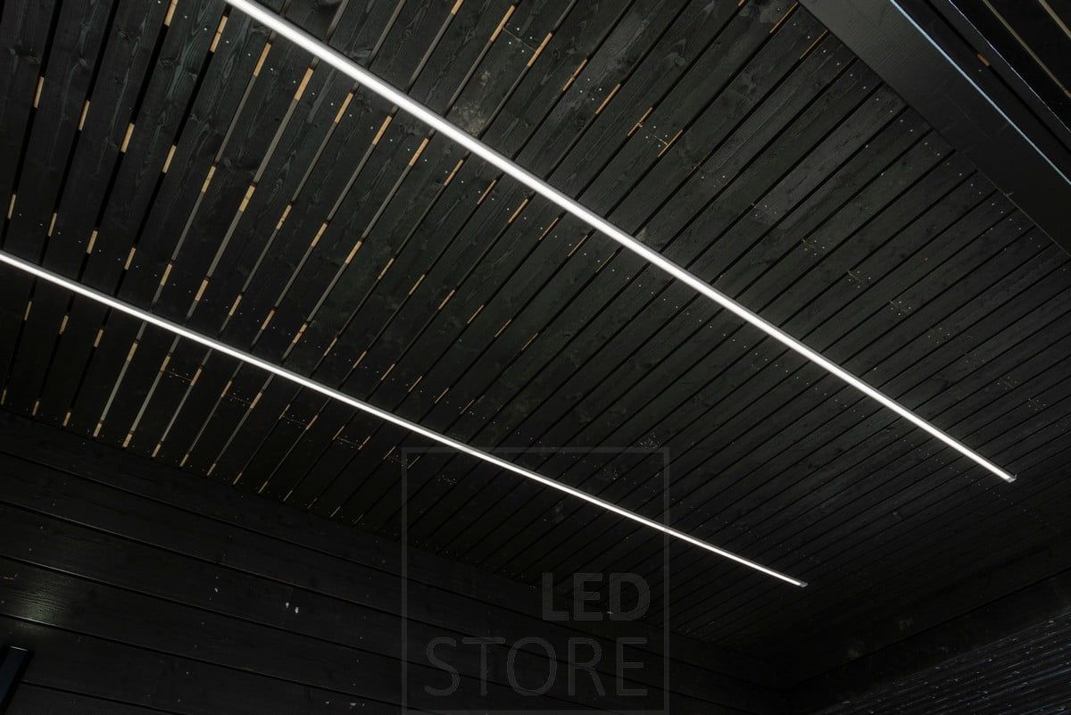 Katoksessa matalassa pintaprofiilissa led nauha. Ledstore.fi