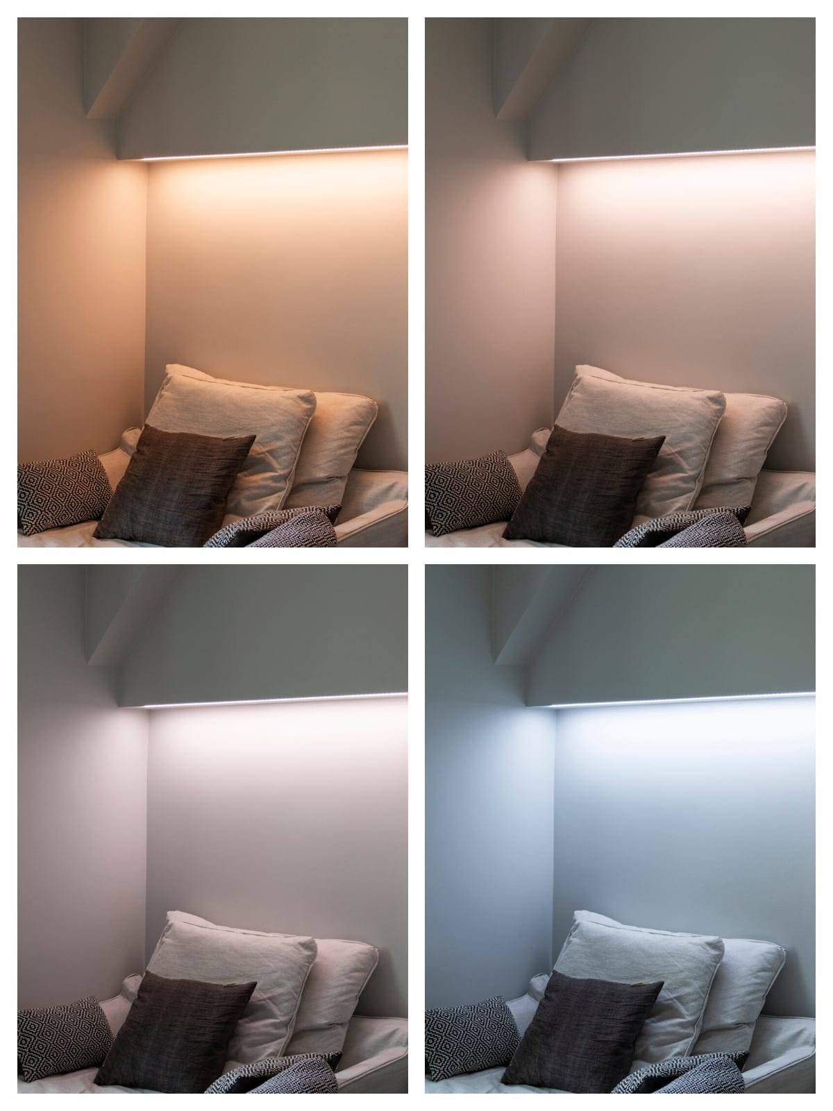 Värilämpötilasäädettävä led-nauha lukunurkkauksessa, LedStore.fi