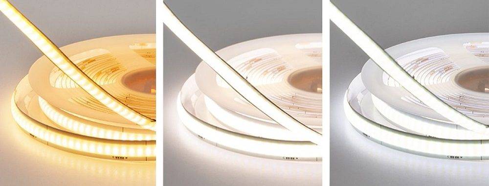 led-nauhan teho on sama SOLO CCT led nauha eri sävyissä